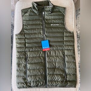 NWT Columbia green men’s down vest